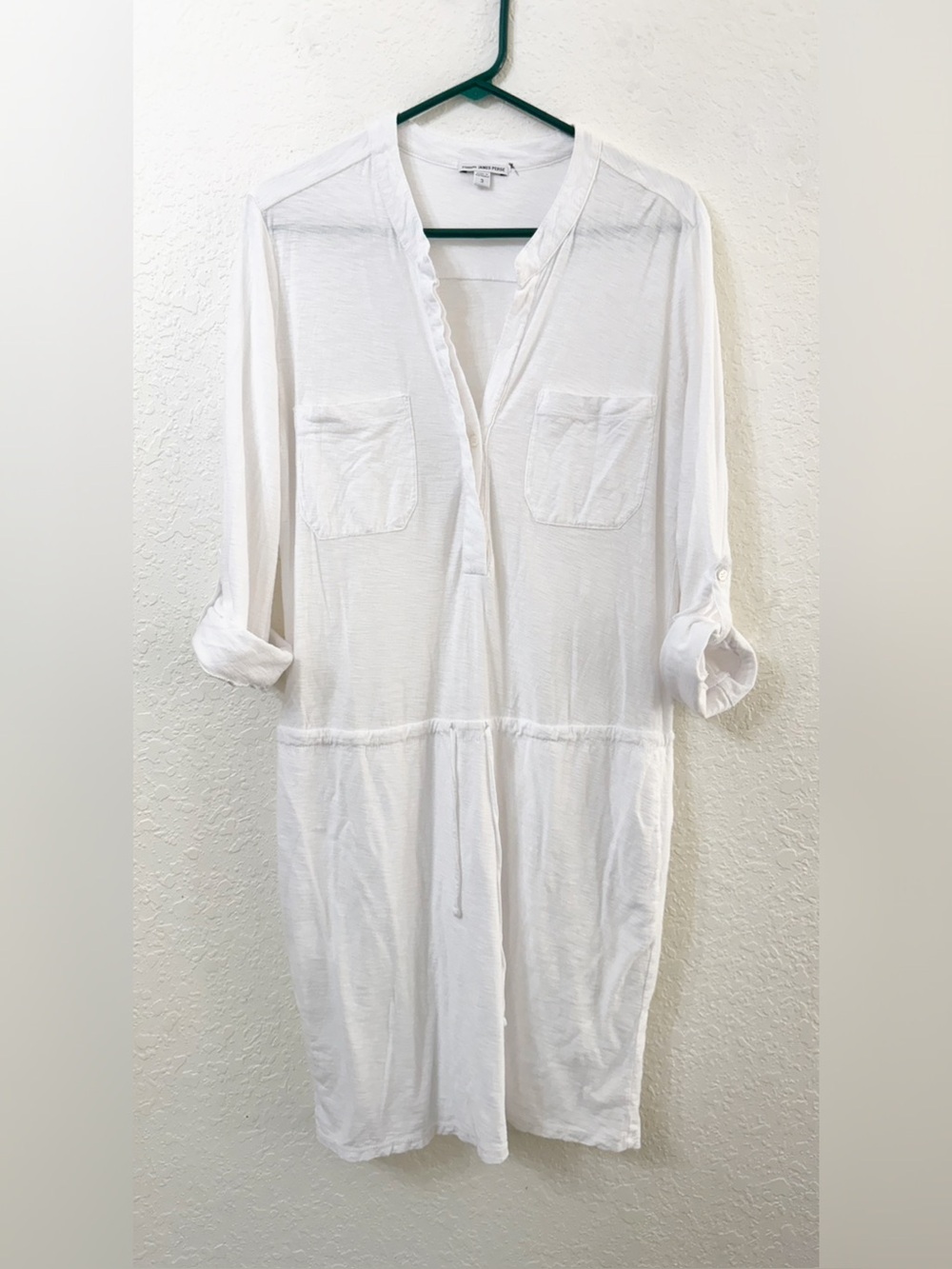 James Perse Shirt Dress Drawstring Waist - 3 - Large